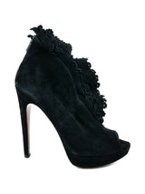 Alaia Ruffled Suede Platform Heels, 37 Accessory arcadeshops.com