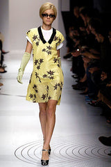 2006 Miu Miu Yellow Star Printed Nylon Shift Dress Dress arcadeshops.com