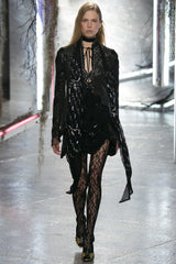 2016 Rodarte Bead Embellished Tie Front Blouse Top arcadeshops.com