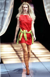 1996 Gianni Versace Couture Red Utility Shift Dress Dress arcadeshops.com