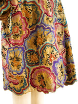 1920's Gold Lame Opera Coat with Floral Embroidery Jacket arcadeshops.com