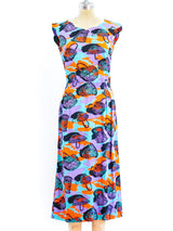 1950's Basket Print Day Dress Dress arcadeshops.com