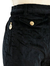 1990's Moschino Zippered Velvet Pants Bottom arcadeshops.com