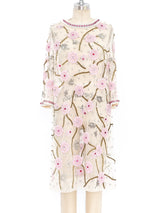 Embellished Floral Net Dress Dress arcadeshops.com