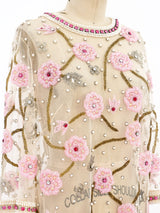 Embellished Floral Net Dress Dress arcadeshops.com