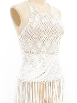 1970's Macrame Fringe Tank Top Top arcadeshops.com