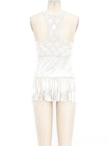 1970's Macrame Fringe Tank Top Top arcadeshops.com