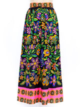 Psychedelic Floral Printed Skirt Bottom arcadeshops.com