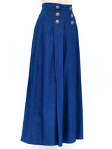 Denim Gaucho Pants Bottom arcadeshops.com