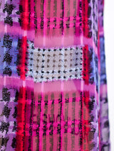 Plaid Printed Silk Chiffon Blouse Top arcadeshops.com