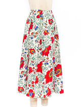 Floral Printed Pleated Wool Skirt Bottom arcadeshops.com