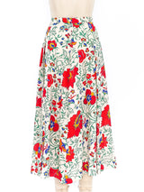 Floral Printed Pleated Wool Skirt Bottom arcadeshops.com