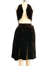 Adolfo Velvet Coin Fringed Ensemble Suit arcadeshops.com