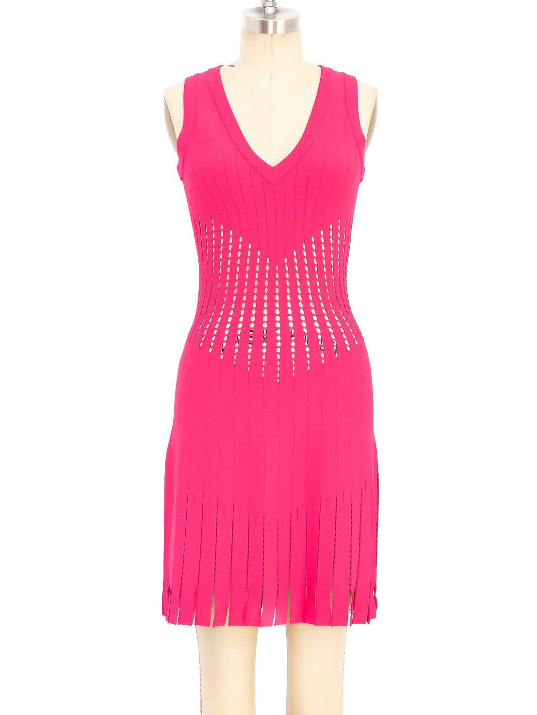 Alaia Fuchsia Fringe Dress Alaia Fuchsia Fringe Dress