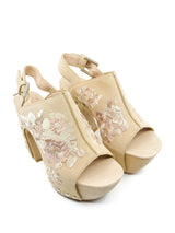 Alexander McQueen Floral Embroidered Armadillo Sandals Accessory arcadeshops.com