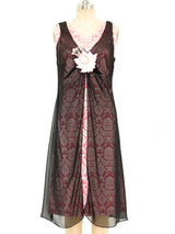 Alexander McQueen Sheer Overlay Damask Dress Dress arcadeshops.com