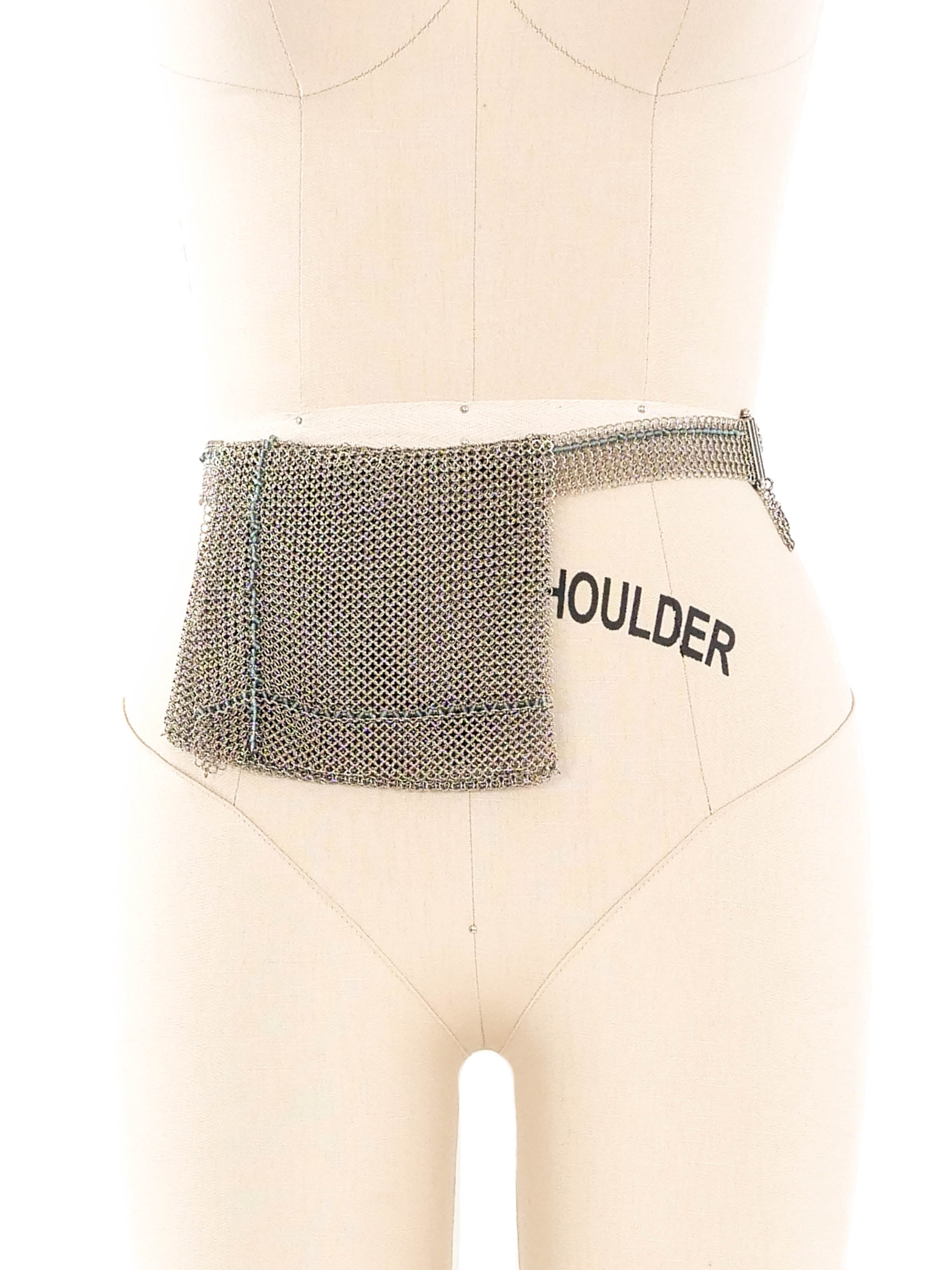 Chanel Silver Chainmail Belt with Pouch Chanel // FW 2004 Silver & Pearl Charm Mademoiselle Belt  main image 4