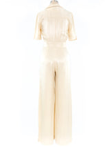 Ivory Satin Jumpsuit Jumpsuit arcadeshops.com