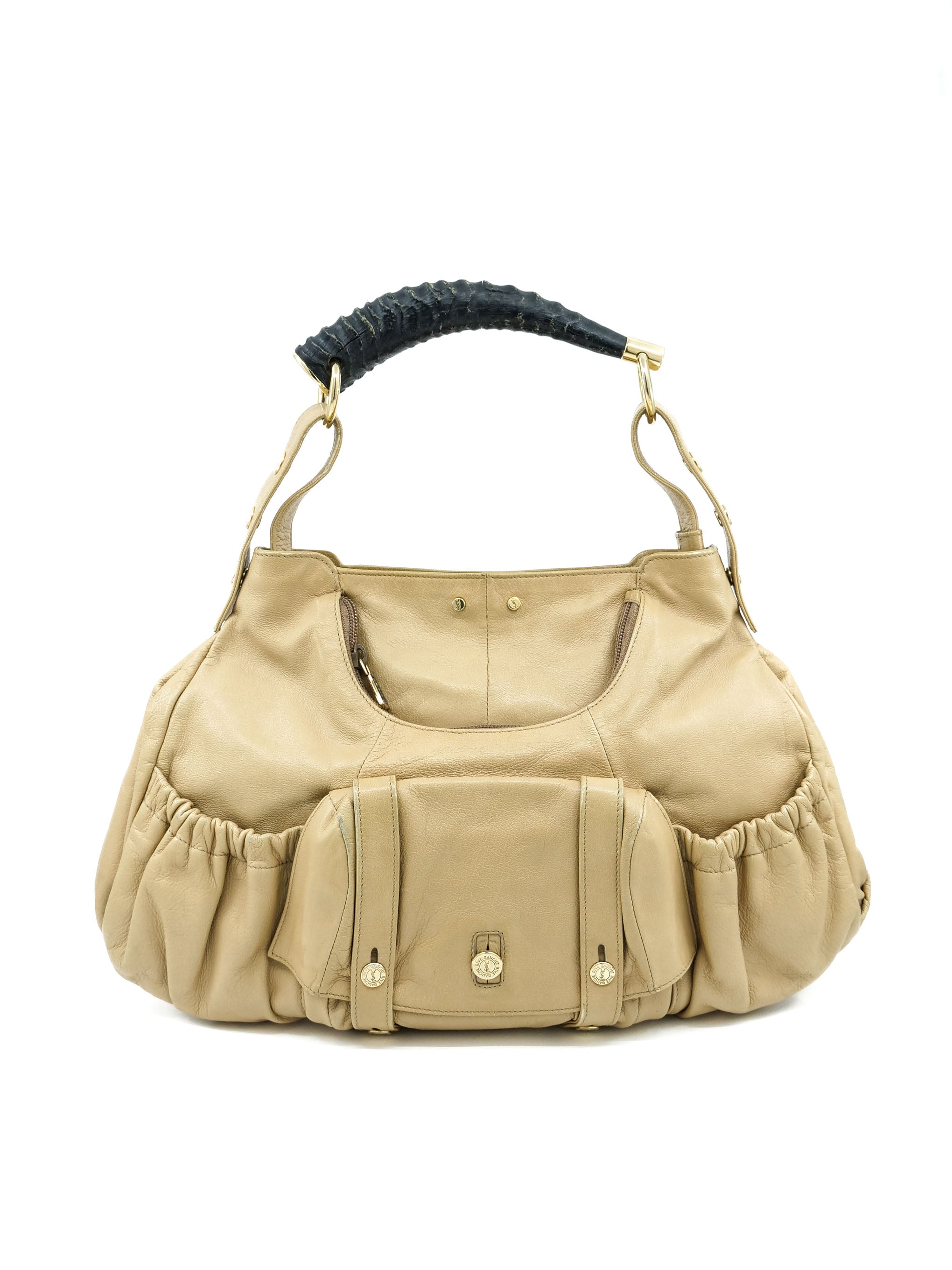 Mombasa leather mini bag Yves Saint Laurent Ecru in Leather - 27943443