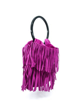 Yves Saint Laurent Fuschia Suede Fringed Bag Accessory arcadeshops.com