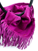 Yves Saint Laurent Fuschia Suede Fringed Bag Accessory arcadeshops.com