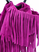 Yves Saint Laurent Fuschia Suede Fringed Bag Accessory arcadeshops.com