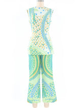 1960's Lanvin Printed Silk Pant Ensemble Suit arcadeshops.com