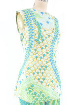 1960's Lanvin Printed Silk Pant Ensemble Suit arcadeshops.com