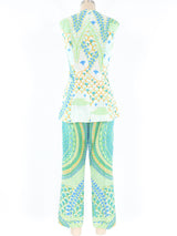 1960's Lanvin Printed Silk Pant Ensemble Suit arcadeshops.com