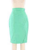 Thierry Mugler Teal Structural Skirt Suit Suit arcadeshops.com