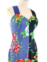 Gianni Versace Colorblock Floral Printed Mini Dress Dress arcadeshops.com