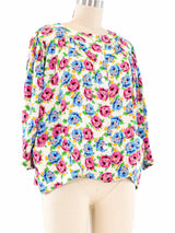 Emanuel Ungaro Rose Printed Blouse Top arcadeshops.com