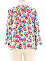 Emanuel Ungaro Rose Printed Blouse Top arcadeshops.com