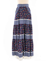 Gunne Sax Floral Printed Maxi Skirt Bottom arcadeshops.com