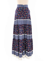 Gunne Sax Floral Printed Maxi Skirt Bottom arcadeshops.com