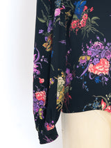 Ungaro Floral Ruffle Silk Top Top arcadeshops.com