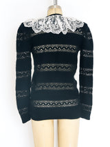Valentino Cashmere and Lace Sweater Top arcadeshops.com