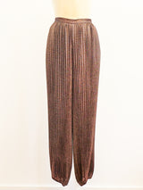 Krizia Copper Pleated Harem Pants Pants arcadeshops.com