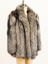 Silver Fox Fur Coat Jacket arcadeshops.com