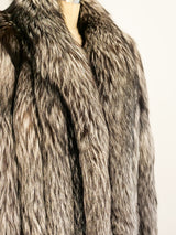 Silver Fox Fur Coat Jacket arcadeshops.com