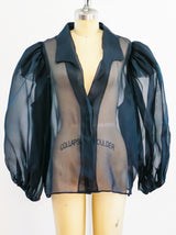 Organza Balloon Sleeve Top Top arcadeshops.com