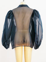 Organza Balloon Sleeve Top Top arcadeshops.com