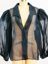 Organza Balloon Sleeve Top Top arcadeshops.com
