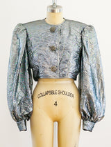 Silver Lame Wrinkle Texture Jacket Jacket arcadeshops.com