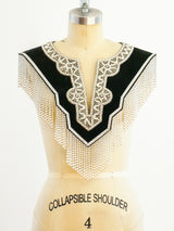 Beaded Fringe Suede Bib Accessory arcadeshops.com