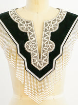 Beaded Fringe Suede Bib Accessory arcadeshops.com