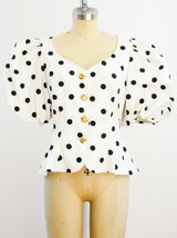Polka Dot Puff Sleeve Jacket Jacket arcadeshops.com