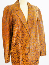 Leopard Print Suede Blazer Jacket arcadeshops.com