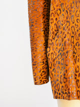 Leopard Print Suede Blazer Jacket arcadeshops.com