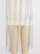 Waterfall Beaded White Mini Dress arcadeshops.com